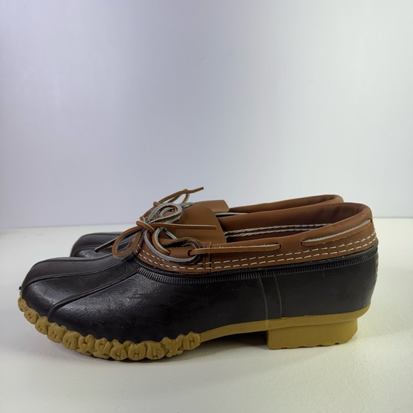 L.L.Bean Men's Tan/Brown Rubber Moc Bean Boots - size 10 EUC